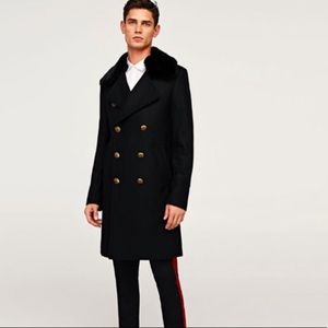 buttoned double breasted coat zara